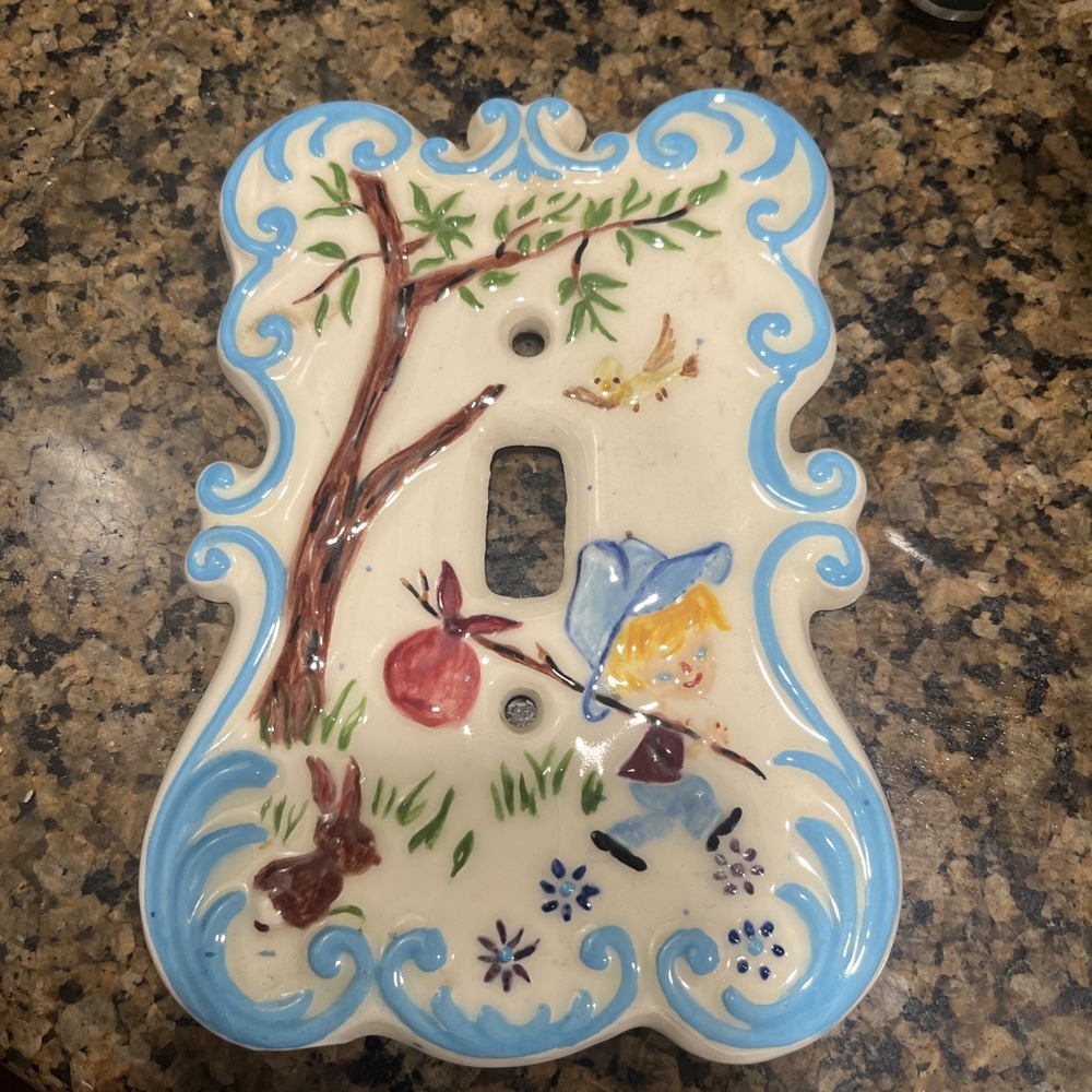 VGT Holland Mold Ceramic Filagree LightSwitch Cover Boy Adventure In The Wood S1